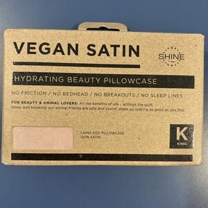 Shine By Night Satin Blush King Pillowcase Vegan Pink Hydrating Beauty